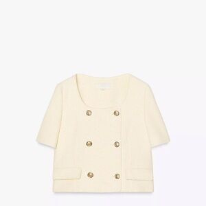 Zara yellow Short Sleeve Double-Breasted Jacket and shorts SET NWT size Medium